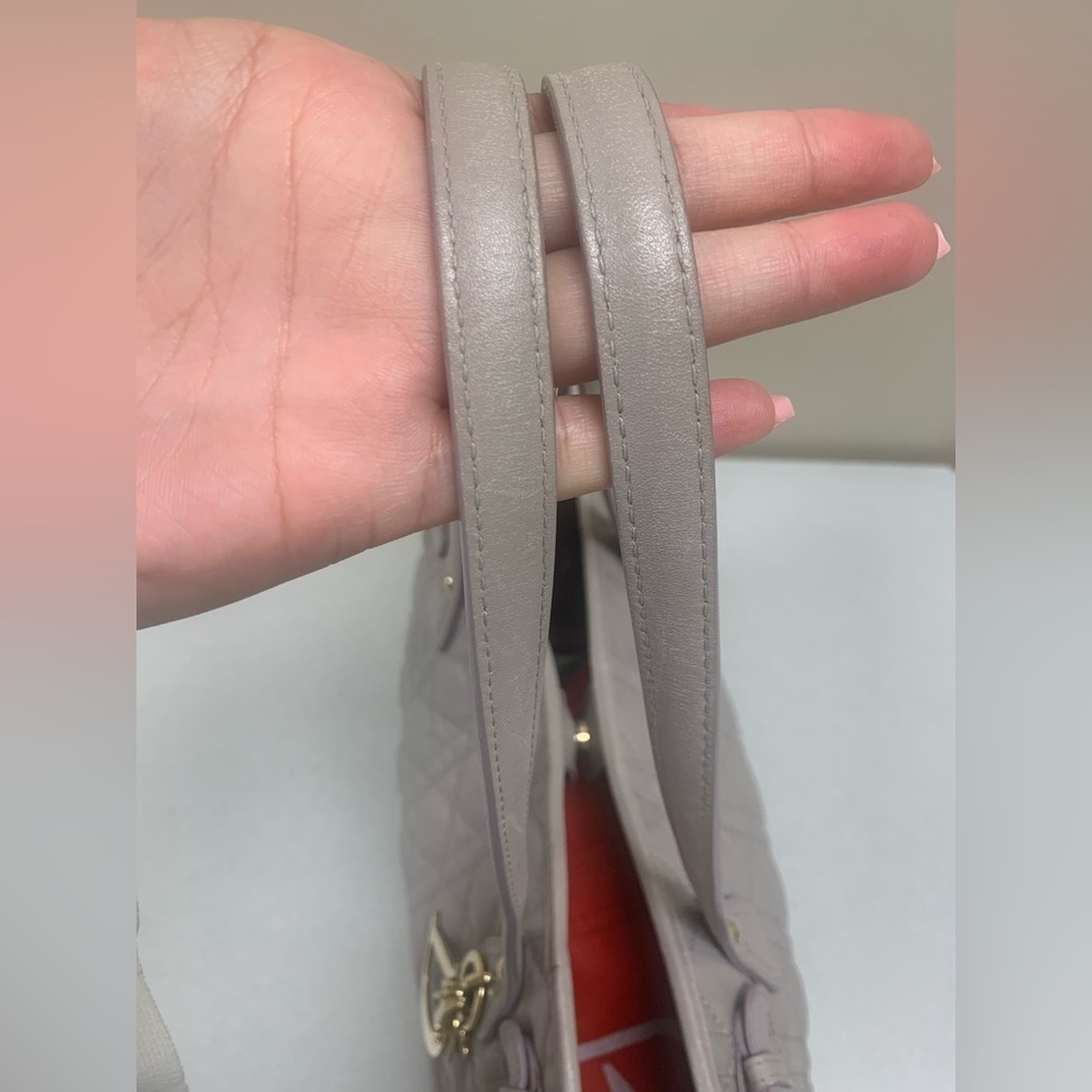 💐Authentic CHRISTIAN DIOR Gray Cannage Quilted Coated Canvas Small Tote … - Picture 15 of 16